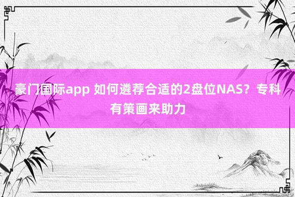 豪门国际app 如何遴荐合适的2盘位NAS？专科有策画来助力