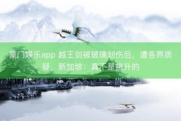 豪门娱乐app 越王剑被玻璃划伤后，遭各界质疑，新加坡：真不是挑升的