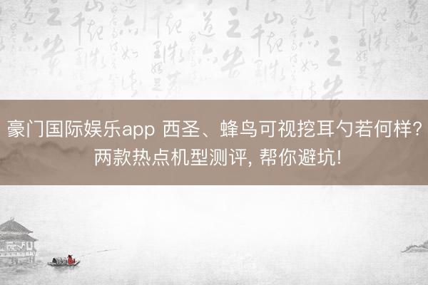 豪门国际娱乐app 西圣、蜂鸟可视挖耳勺若何样? 两款热点机型测评， 帮你避坑!